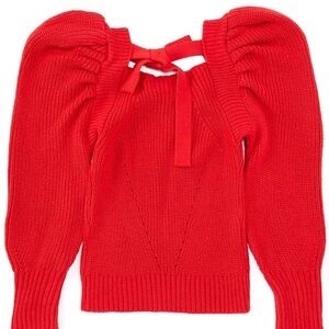 Red GB girls, 2T, sweater, with a tie in the back, never worn